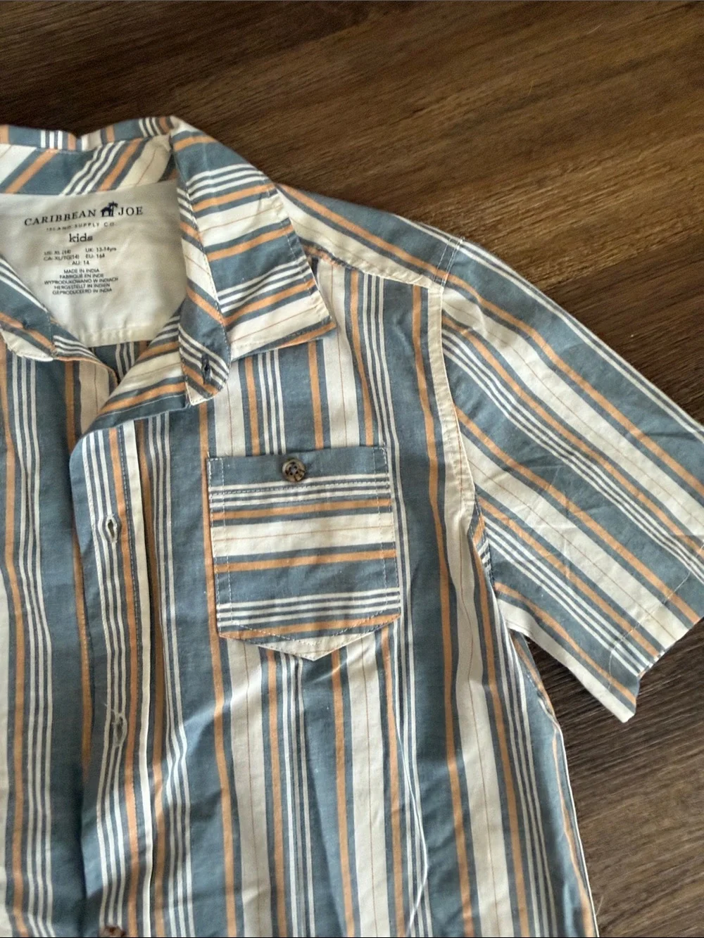 The Children's Place Light Blue and Yellow Plaid Button-Down Shirt, 14 NWT